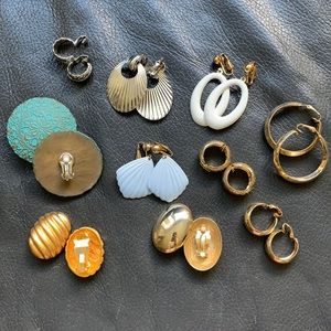 Lot of 80s Clip-On Earrings (TEN pairs)